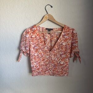 Forever 21 Floral Blouse - Pink and Red